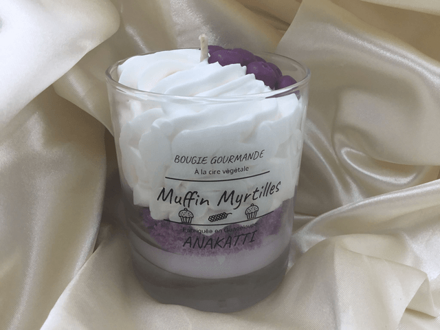 Bougie gourmande "Muffin Myrtille"