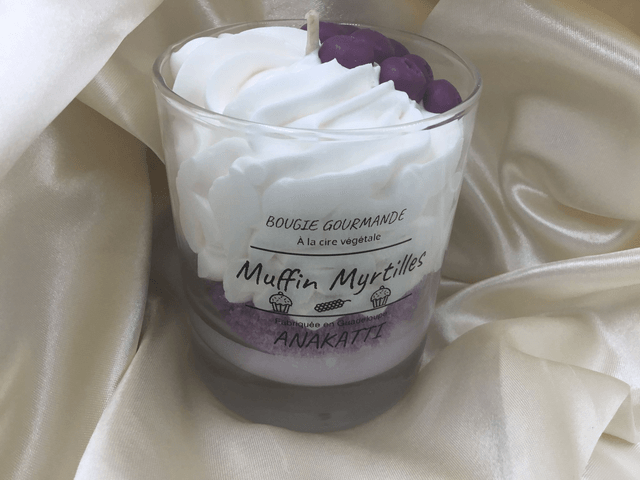 Bougie gourmande "Muffin Myrtille"